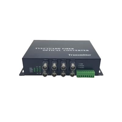 China 8 Channel Video Over Fiber Optic Converters With RS485 Data For HD CCTV 1080P 960p 720p CVI TVI AHD HL-8V1D-T / RF-1080 for sale