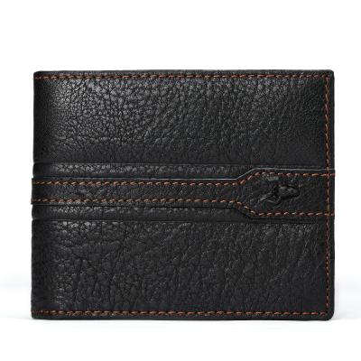 China OEM RFID Wallet Leather Short Multi-Card Cowhide RFID Wallet Men's Casual Wallet for sale