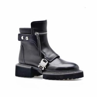 China 2022 Women's Martin Boot OEM Amazon Fashion Selling Women Shoes Leather Custom Material Ankle Boot Hot Anti-slippery Simple for sale