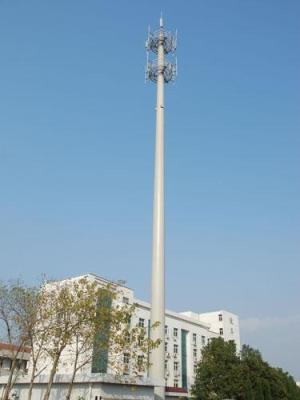 China 25 M Mono Pole Tower , Monopole Cell Tower Custom Q235 / Q345 / Q420 for sale