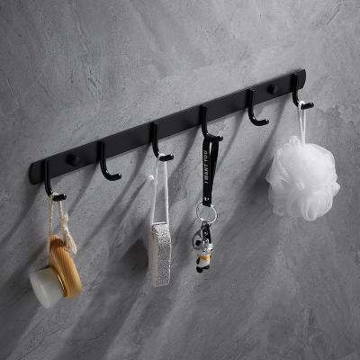 China Durable Silver Black Stainless Steel Row Ceiling Door Hanger Clothes Coat Hooks For Wall for sale