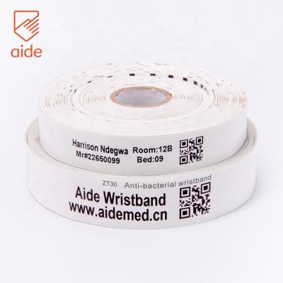 China 100% Thermal Printing QR Code Waterproof Medical Synthetic Paper Wristband for Hospital for sale