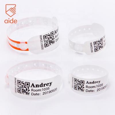 China 100% Child ID Printer Custom Waterproof Synthetic Wristbands Qr Code One-time Use Medical ID Wristband for Patients for sale