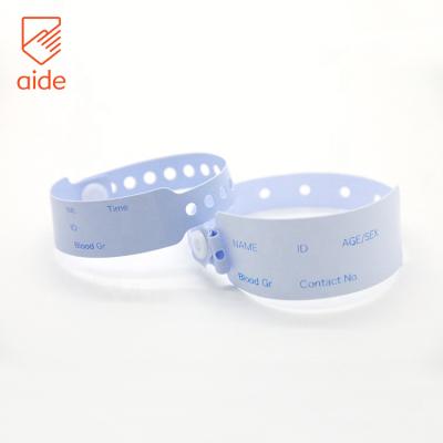 China Custom Super Soft Plastic Medical AID PVC Hospital ID Wristband Waterproof For Newborn Baby And Kids for sale