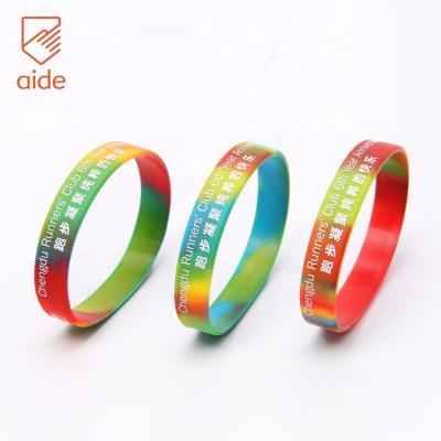 China Wholesale Europe Customized Funny Cheap Price Add Logo Silicone Rubber Camouflage Wristbands Custom Made for sale