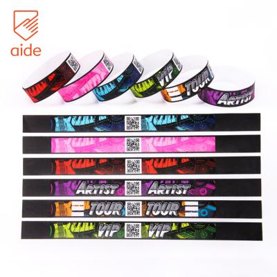 China Waterproof Admission Company Branded Nightclub Event VIP Paper Wristbands Party Town for sale