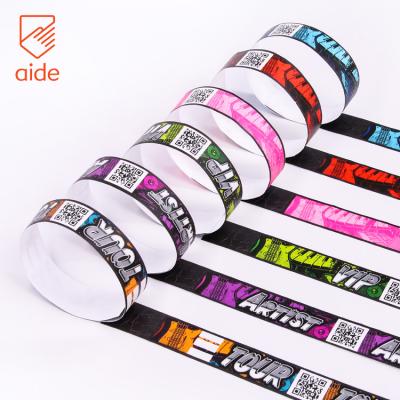 China Waterproof Fast Delivery Cheap Printable Tyvek Dupont Tape Paper Wristband For Theme Park for sale