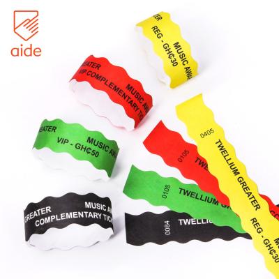 China New Party City and Waterproof Design Custom Event Paper Wristbands Manufacturer for sale