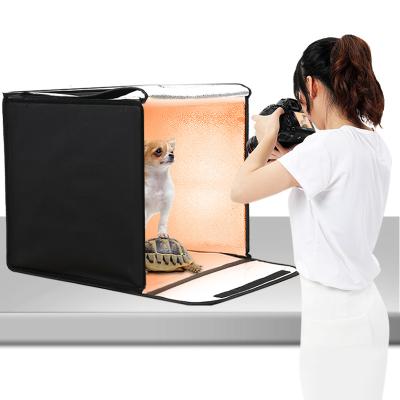 China Foldable Dim Tent Photography Shooting Light Box Turntable-BKL Two Color Large Light Box Studio Kit with Led Light,Background 75*75*75cm for sale