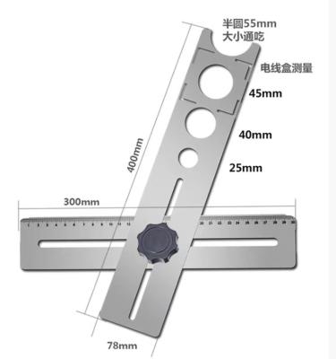 China Modern Portable Universal Stainless Steel Ceramic Tile Hole Marker 55-45-40-25 Millimeter Adjustable Punch Tool for sale