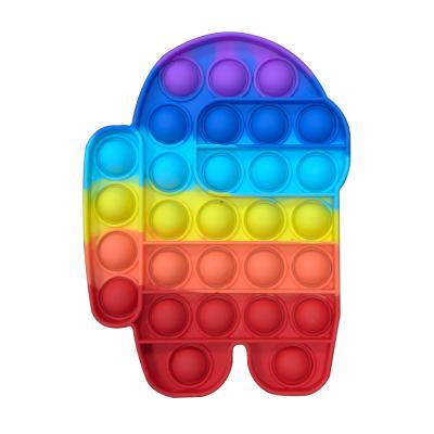 China Silicone Puzzle Wiggle Person Toys Children New Push Noise Bubble Doll Wiggle Sensory Silicone And Toy Package Set Worry For Toy for sale