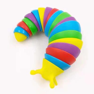 China 2022 Eco-Friendly Material Kids Adults Flexible 3D Trigger Squirm Finger Decompression Snails Slug Toys Sensory Effort Slug Toy Fidget Slug for sale