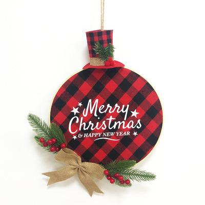 China Christmas Wreath Country Style Hot Sale Tag Hanging Hanging Decoration Props Welcome Hanging Decorations Door Sign for sale