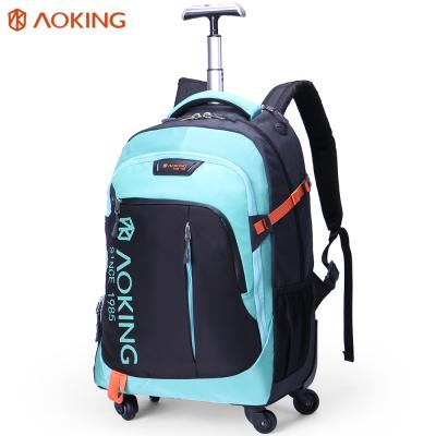 China Back Pad With Breathable High Quality Mesh Aoking School Backpack Children Trolley School Bags Multi Functional Trolley Backpack for sale