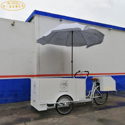 China Steel Ice Cream Bike With Freezer And Pedal Assist Ice Cream Display Sales Car for sale