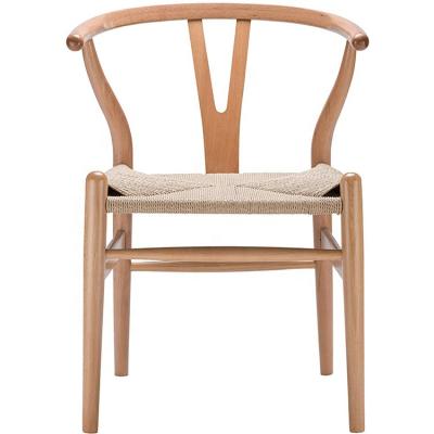 China Strong Solid Wood Y-Chair Furniture Y Ash Back Modern Han Wegner Dining Wishbone Chair Wood Chair for sale