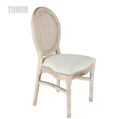 China Stacking Solid Wedding Event Banquet Party Wholesale Wood Upholster Stackable Louis Chair for sale