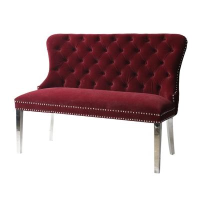 China Modern Tufted Wedding Set Leather Wooden Design Furniture Classic Loveseat Sofa for sale