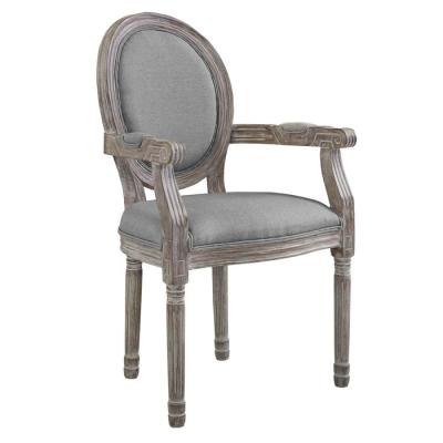 China Antique French Vintage Style Louis XV Solid Wood Round Back Armchair Dining Chair for sale