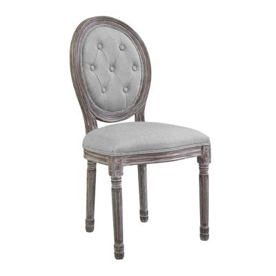 China Antique French Tufted Tufted Upholstered Table And Style Solid Wood Furniture Dining Chair for sale