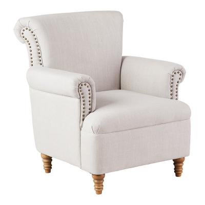 China Comfortable Modern Farmhouse Style Canvas Fabric Canvas Upholstery Roll Back Living Room Armchair Accent Chair for sale