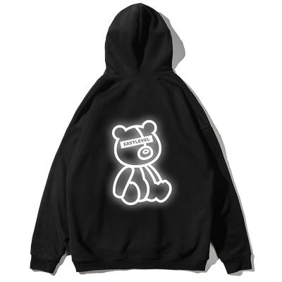 China Custom QUICK DRY Heavy Oversized Casual Hoodies Streetwear Print Logo 3m Reflective Hoodie for sale