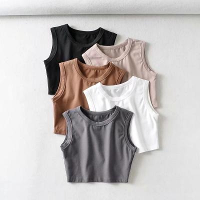 China Hot Sale Summer Women's Empty Tanks Anti-Wrinkle Tops Gym Sleeveless T-shirts Crop Top With Custom Logo for sale