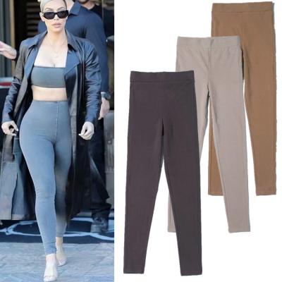 China Anti-Wrinkle High Quality Cotton Design Summer High Waist Fitness Yoga Wear Pants Gym Workout for sale