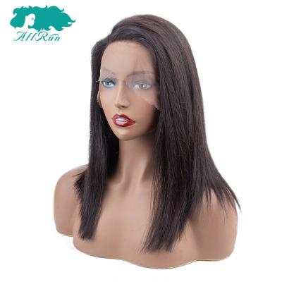 China Allrun Silky Straight 14 Inch Peruvian Virgin Hair 11A Side Piece 14 Inch Straight Lace Front Wigs Natural Color Cheap Wholesale for sale