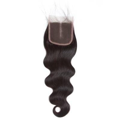 China Hot Selling Body Wave Brazilian Virgin Hair 10A Body Wave 4*4 Lace Up Closure Cheap Wholesale, Tangle No No Middle Part Lace Closure for sale