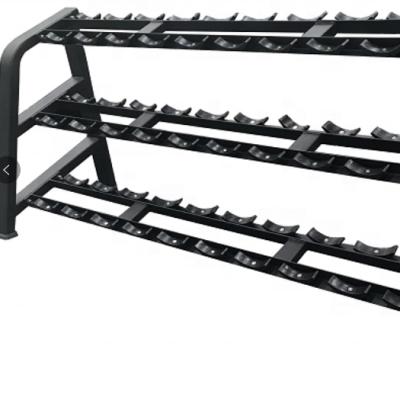 China Body Building Fitness Dumbbell Rack 3 Rows Dumbbell Set Rack Fitness Equipment for sale