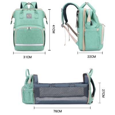 China With New USB Mosquito Repellent Diaper Table Portable Backpack Umbrella Folding Bed Mama Bag for sale