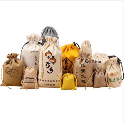 China Rope Handle Canvas Wine Bag Drawstring Bags Tea Leaves Ornaments Cotton Canvas Drawstring Souvenir Canvas Bag for sale