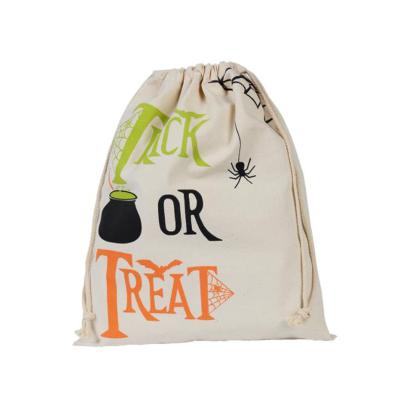 China Drawstring Bag Holiday Halloween Christmas Gift Bags Canvas Bag Small Pouch Cotton Custom Drawstring Bag for sale