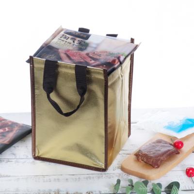 China Nonwoven Lunch Bag Picnic Tote Cooler Bag Custom Best Waterproof Travel With PP Handle Cooler Bag for sale