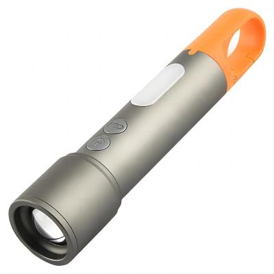 China Camping LED flashlight white spotlight Type-C rechargeable outdoor telescopic portable zoom Mini for sale