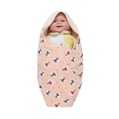 China PORTABLE COLORLAND Cotton Baby Wrap Wrap Blanket Bath Towel Baby Blanket With Hood for sale