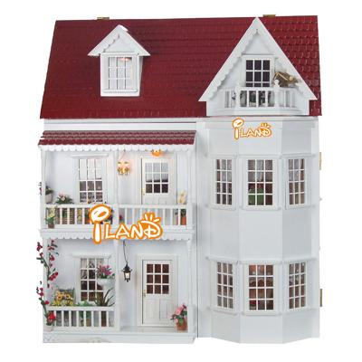 China Mini Toy Iland Miniatures Doll House Miniature Villa WH013B for sale