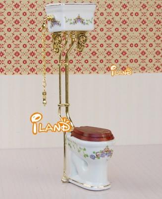 China WA024 Victorian European Style Toilet 1:12 Mini Toy Dollhouse Miniatures Bathroom Toilet for sale