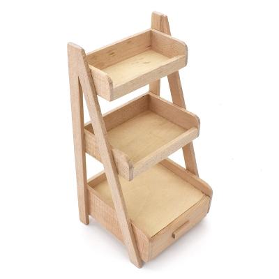 China Mini Toy Dollhouse Miniature Furniture Mini Shelf Food Display Rack Wooden Flower Stand For 1/12 Doll Room Accessories for sale