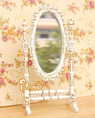 China Mini Toy Iland Miniatures Dollhouse Furniture Stand Dressing Mirror JB0016 for sale