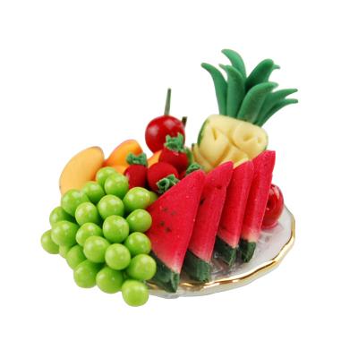 China 1/12 Mini Toy Iland Miniatures Dollhouse Pineapple Watermelon Grape Lots Fruit Tray Mini Fruit Tray FF004 for sale