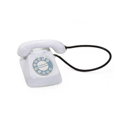 China White Modern Mini Toy Iland Miniatures Dollhouse Miniature Telephone For Dollhouse Decorative HC002 for sale