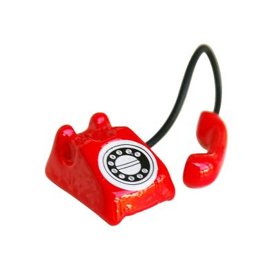 China DIY TOY iland miniatures dollhouse miniature red modern telephone for dollhouse decoration HC002C for sale