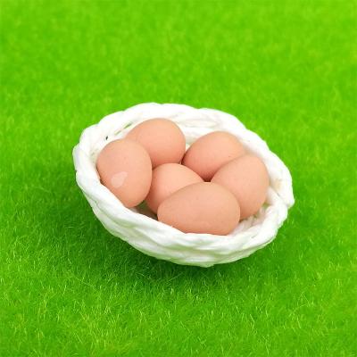 China art & Collectable 1:12 Scaled Food 6 Handcrafted Eggs + Miniature Dollhouse Farm Basket Accessories 1 for sale