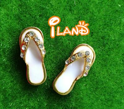 China Flip Flop 1/12 Mini Toy 2cm Iland Miniatures Dollhouse Miniatures Doll Shoes Metal Slippers OD011 for sale