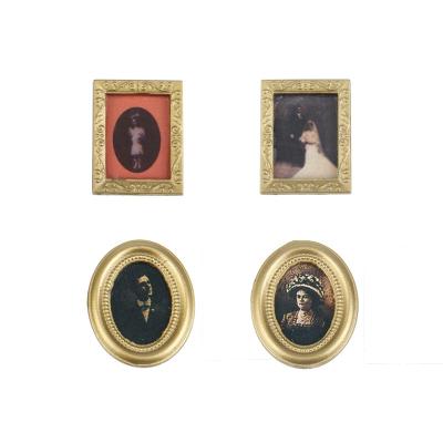 China iland mini plastic miniatures picture frame small frame with picture set/4 OM030 for sale