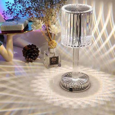 China Modern Diamond Table Lamp USB Acrylic Decorative Desk Lamp Bedroom Bedside Bar Crystal Lights Decoration Romantic Gift Night Light for sale