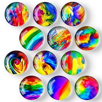 China Shape Factory Customized Marbled Round Customized Crystal Glass Fridge Magnets for sale