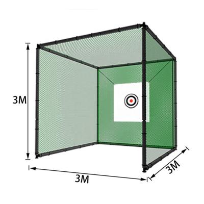 China OEM Polyethylene 10'x10'x10 Golf Hitting Cage Target Practice Net With Full Sight Kit Indoor Outdoor Golf Net for sale